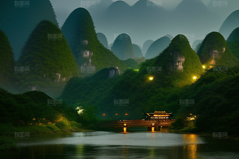 桂林山水甲天下的山水画廊