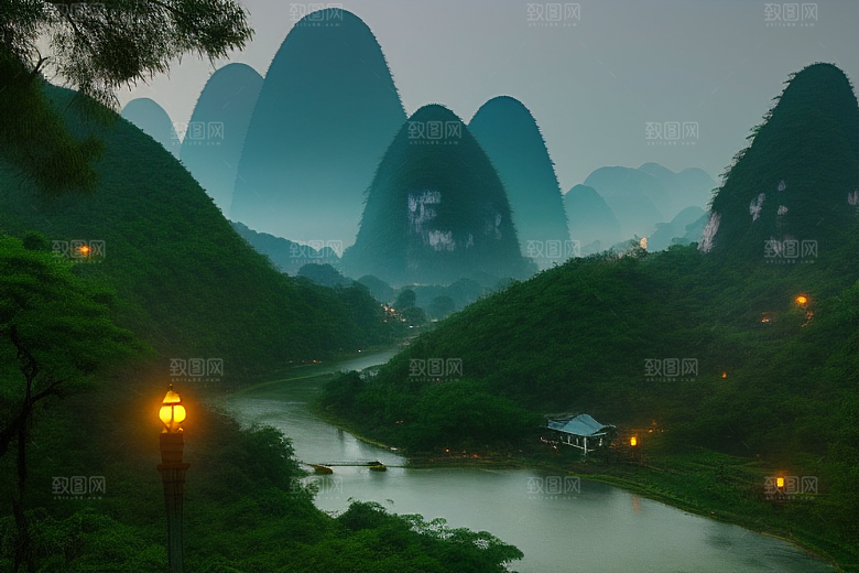 桂林山水甲天下的山水画廊