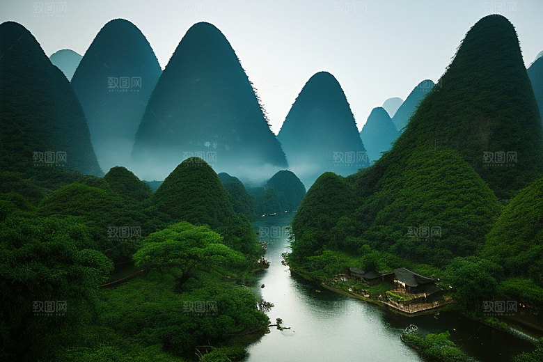 桂林山水甲天下的自然奇观