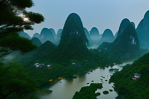 桂林山水甲天下的自然奇观
