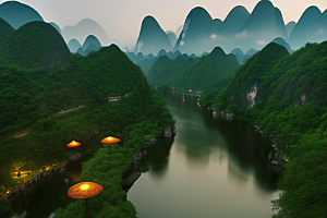 桂林山水甲天下的自然奇观