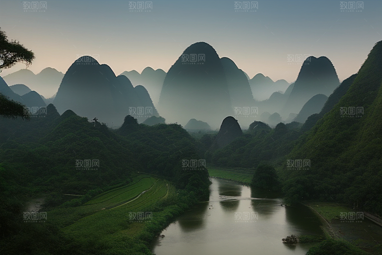 桂林山水甲天下的自然奇观