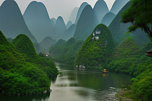 桂林山水甲天下的美丽风景