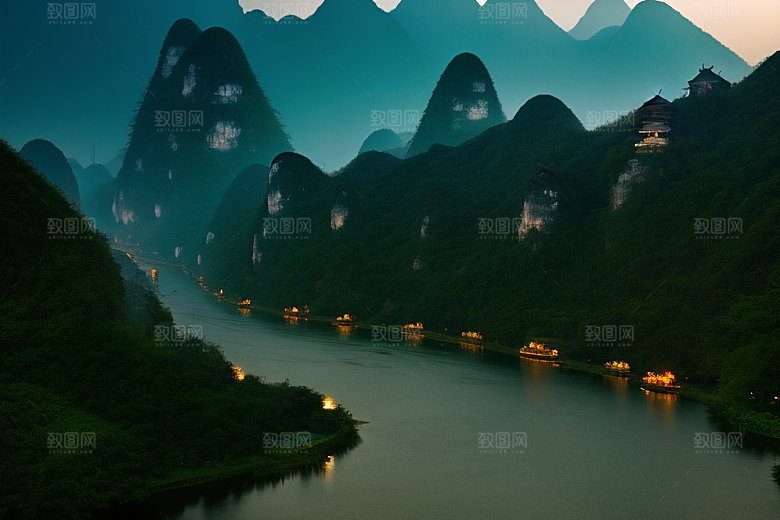 桂林山水甲天下的美丽风景