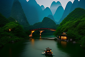 桂林山水甲天下的美丽风景