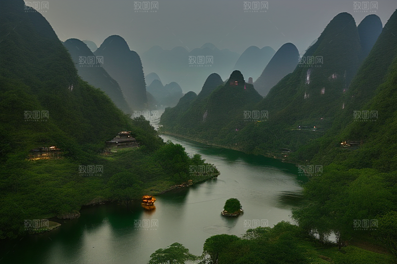 桂林山水甲天下的美丽风景