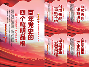 四个品格党建海报