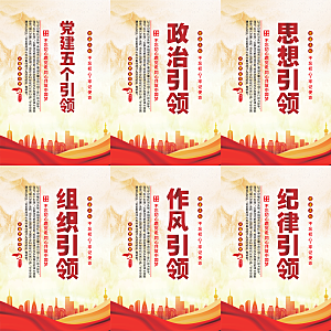 党建五个引领海报