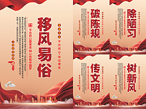 移风易俗党建海报系列