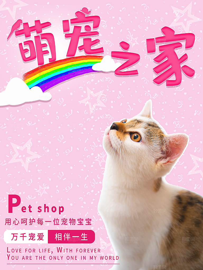 宠物商店海报寄养兽医狗猫粮食柯基金毛
