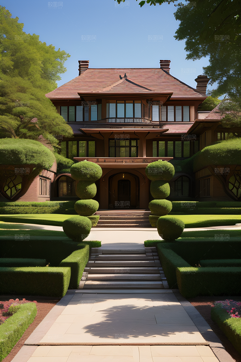 美丽庄园的优雅庭院