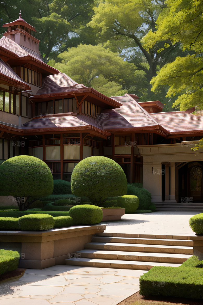 美丽庄园的优雅庭院