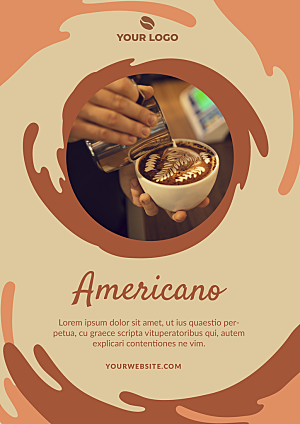美式咖啡英文招贴海报设计
