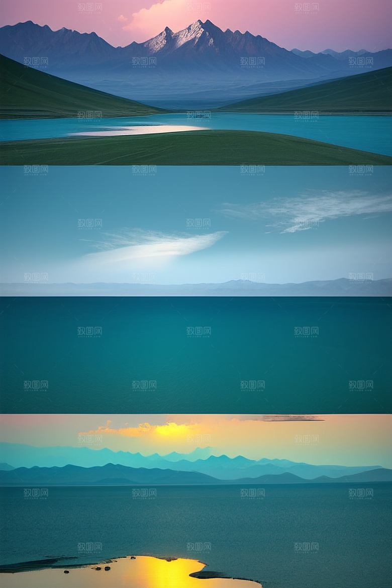 大美青海湖的湖畔花海