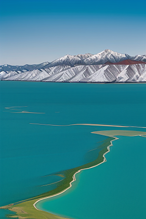 大美青海湖的天空湛蓝