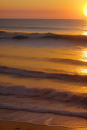 海边日出的霞光绚丽