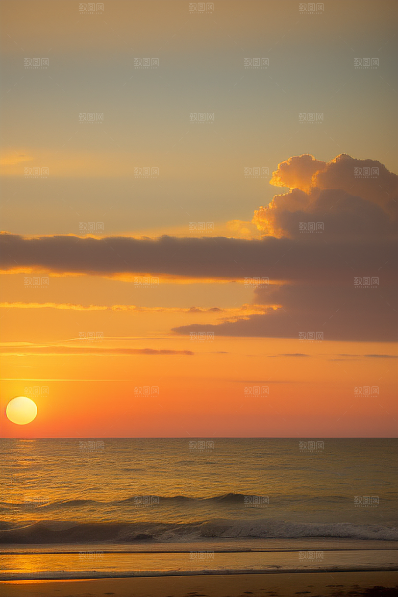 海边日出的晨曦美景