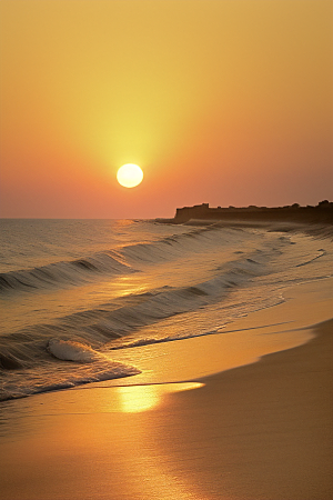 海边日出的晨曦美景