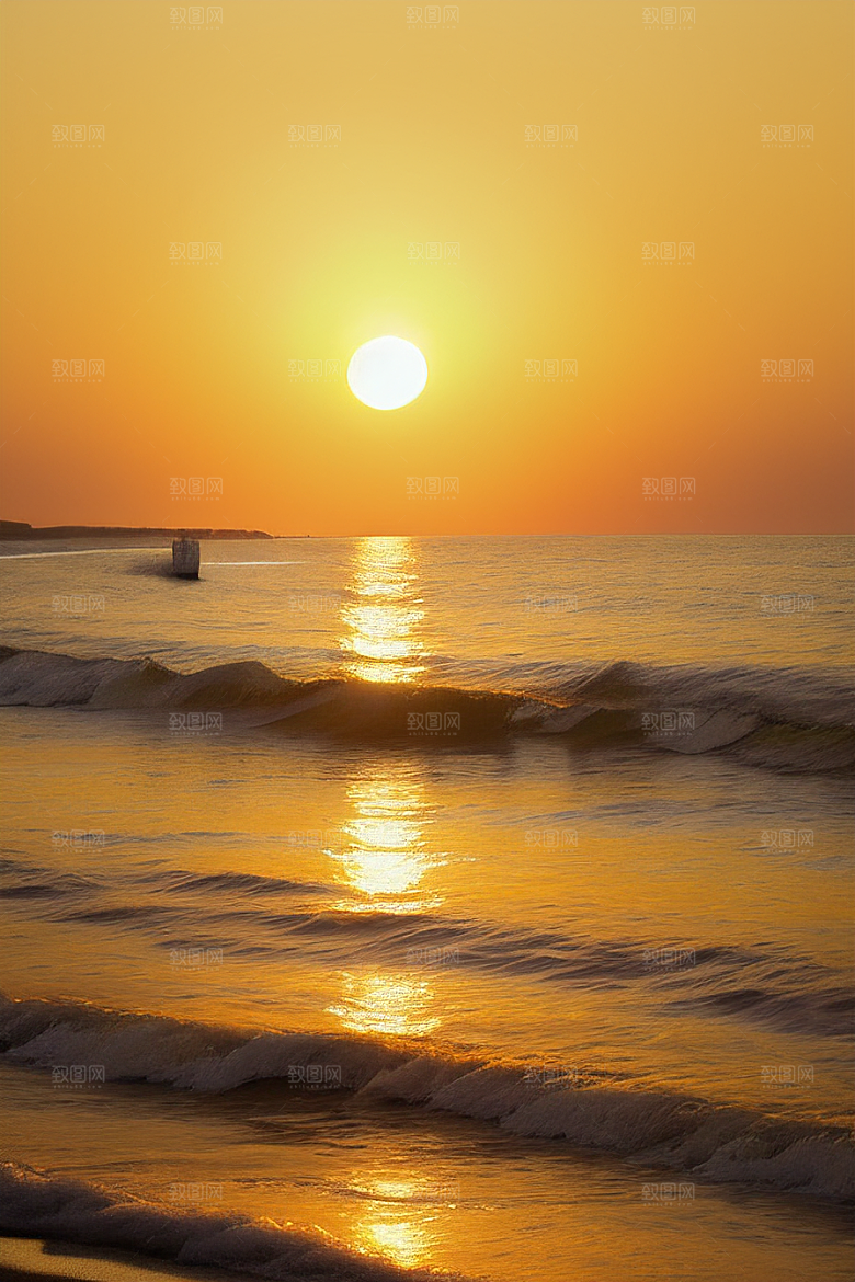 海边日出的晨曦美景