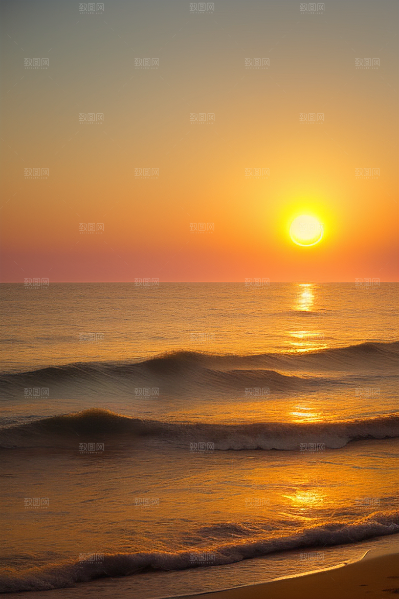 海边日出的晨曦美景