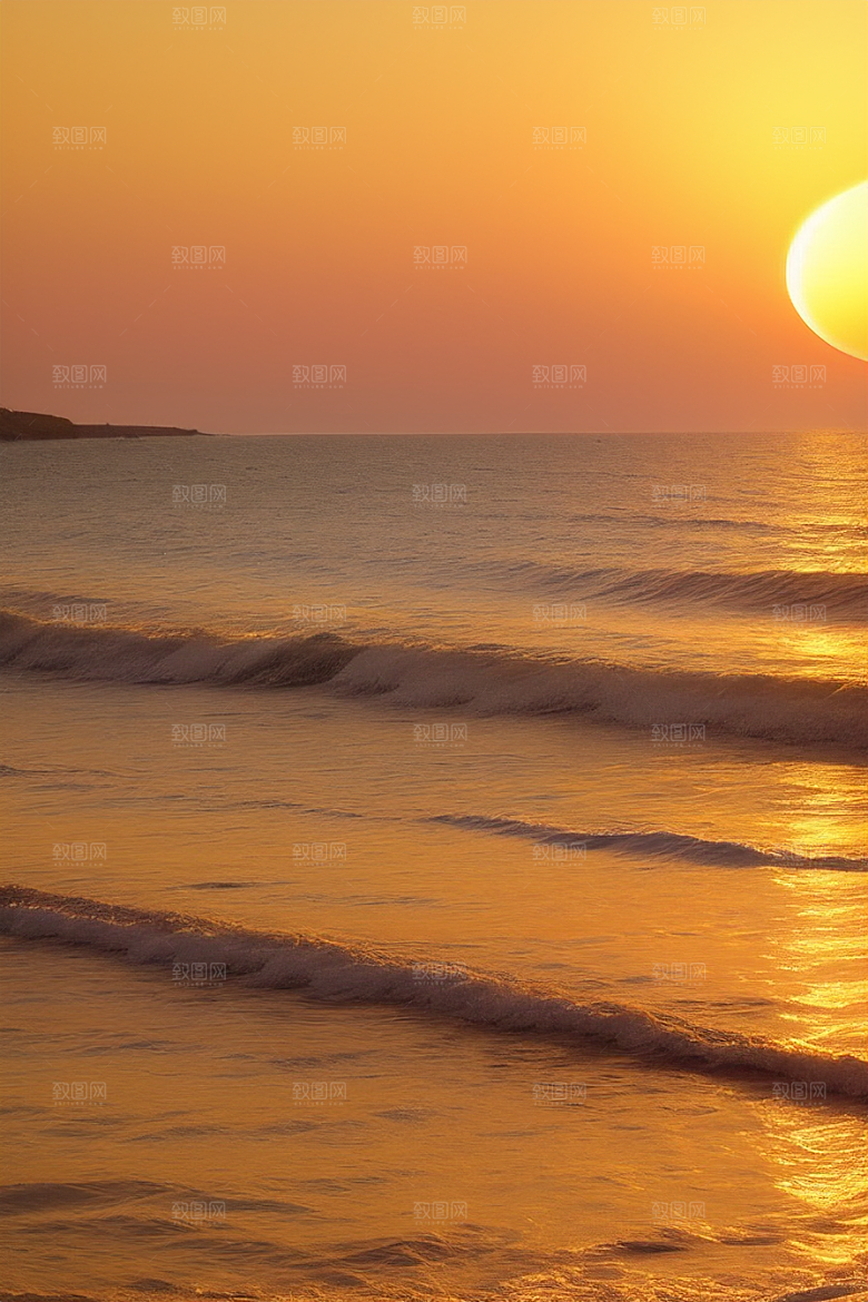 海边日出的晨曦美景