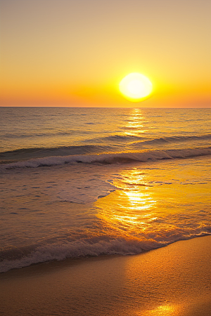 海边日出的晨曦美景