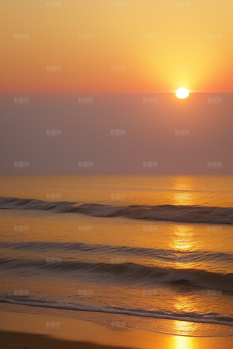 海边日出的晨曦美景