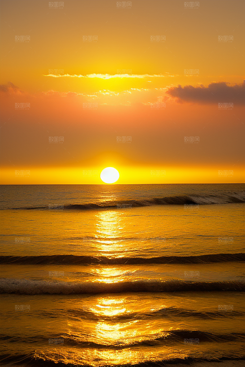 海边日出的晨曦美景