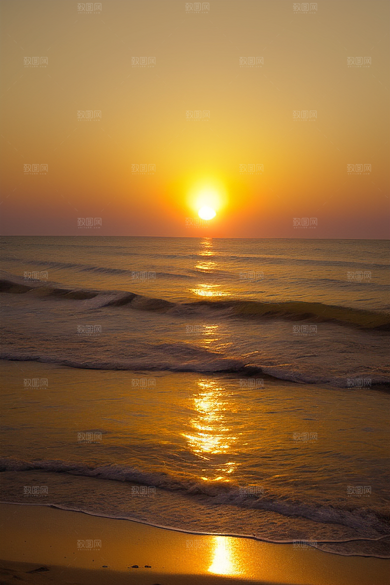 海边日出的晨曦美景
