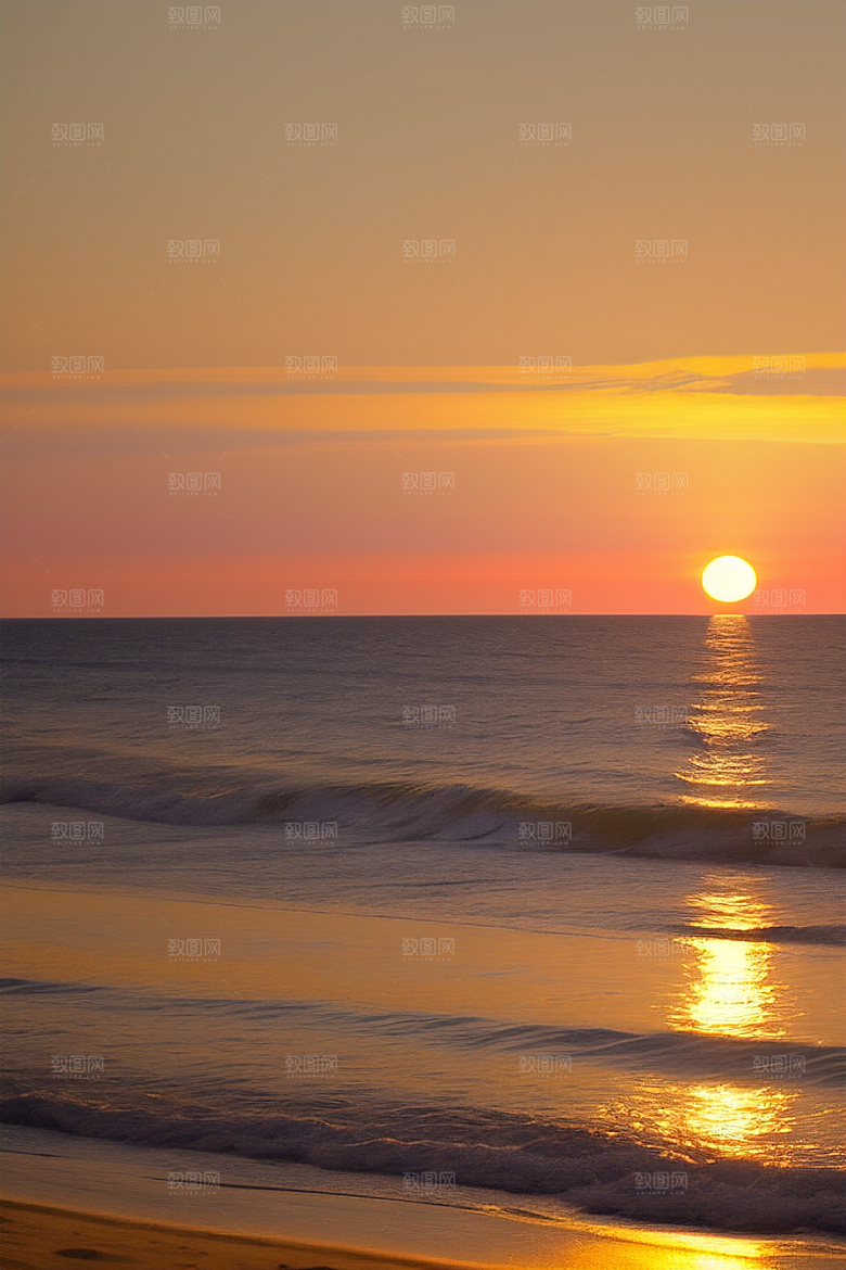 海边日出的海景如画