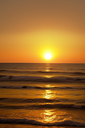 海边日出的海景如画