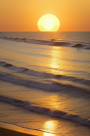 海边日出的海景如画