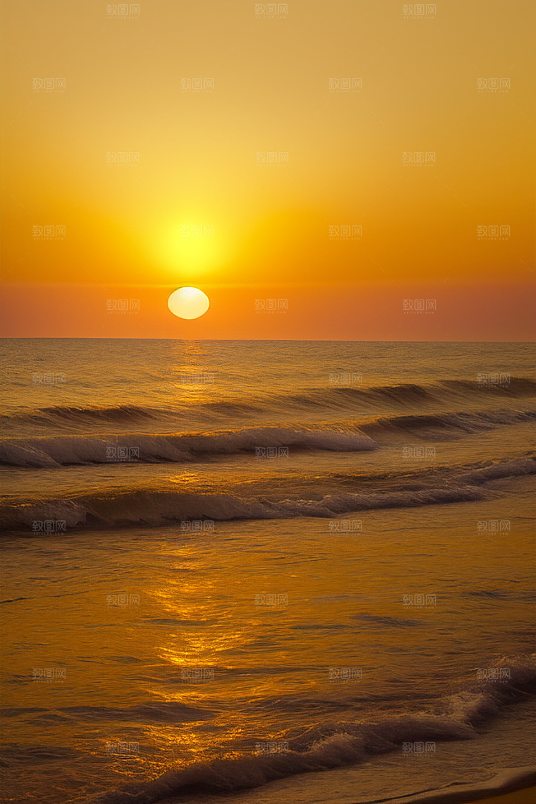 海边日出的海景如画
