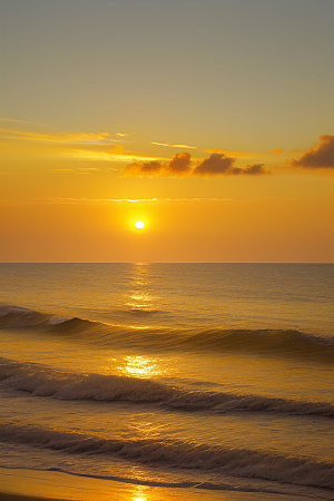 海边日出的海景如画