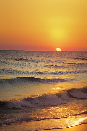 海边日出的海景如画