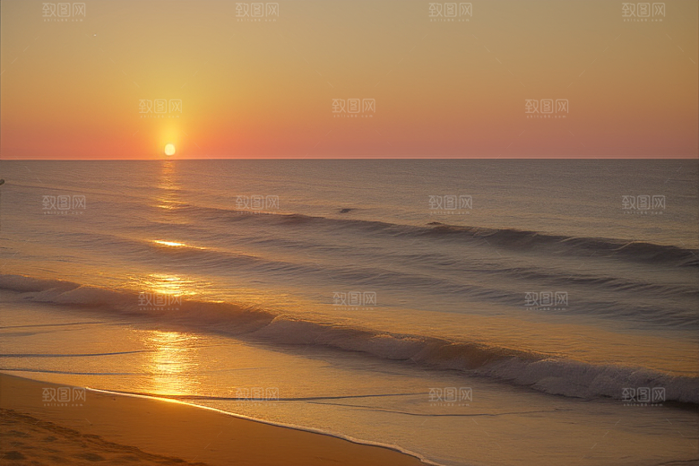海边日出的海景如画