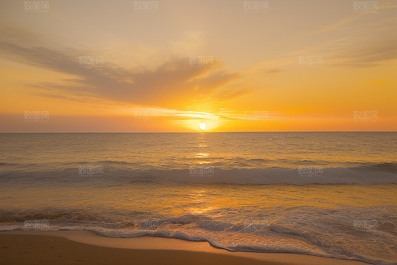 海边日出的海景如画