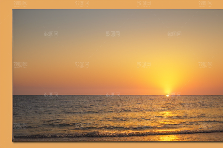 海边日出的海景如画