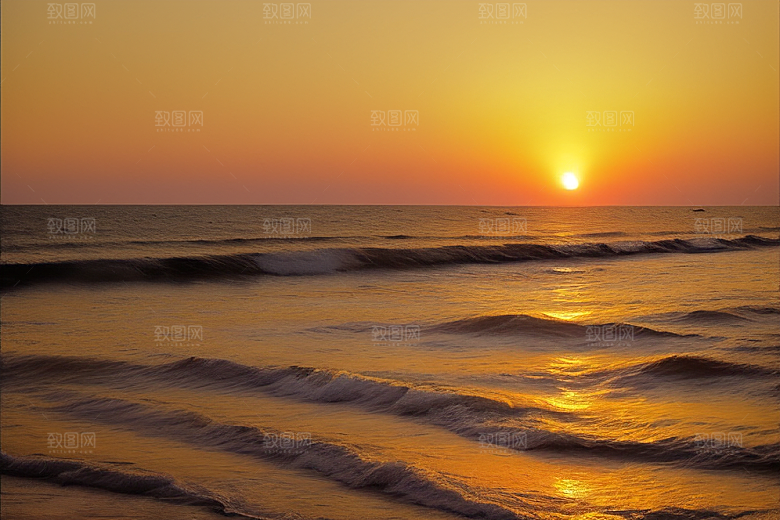海边日出的海风轻拂