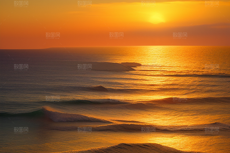 海边日出的海风轻拂