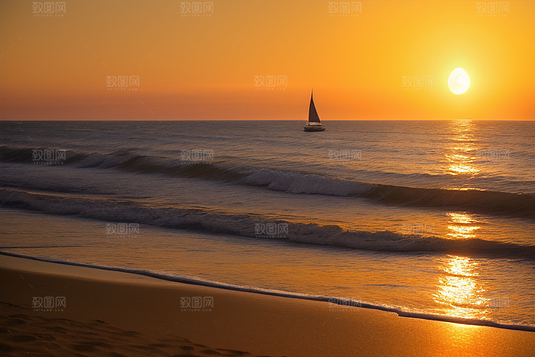 海边日出的海风轻拂
