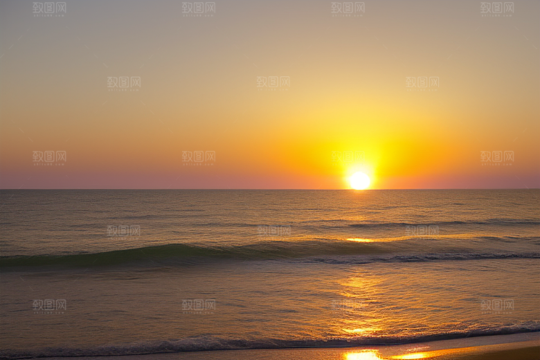 海边日出的海风轻拂