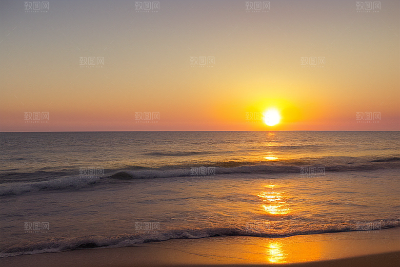 海边日出的海风轻拂