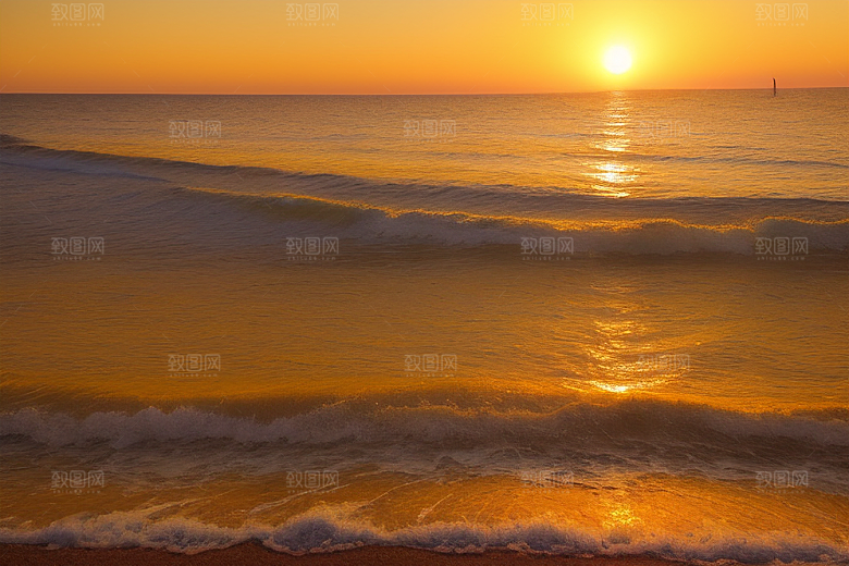 海边日出的海风轻拂