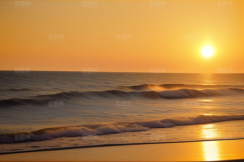 海边日出的海风轻拂