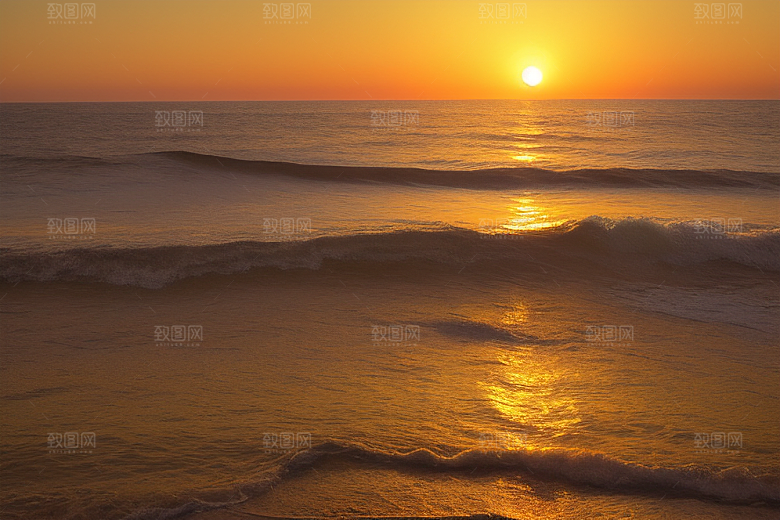 海边日出的海风轻拂