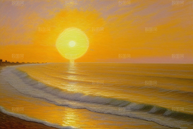 海边日出的海风轻拂