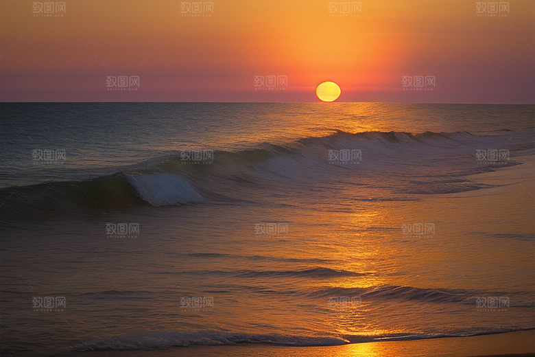 海边日出的海风轻拂
