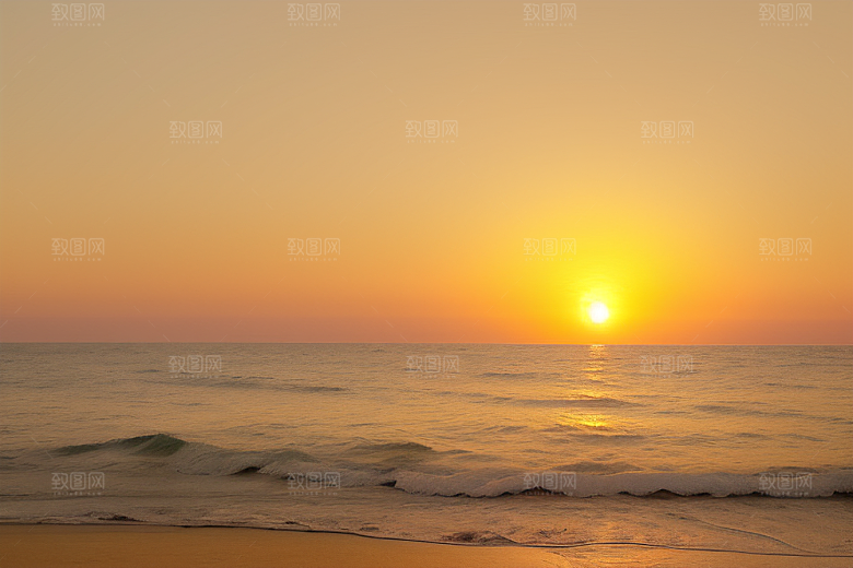 海边日出的海风轻拂