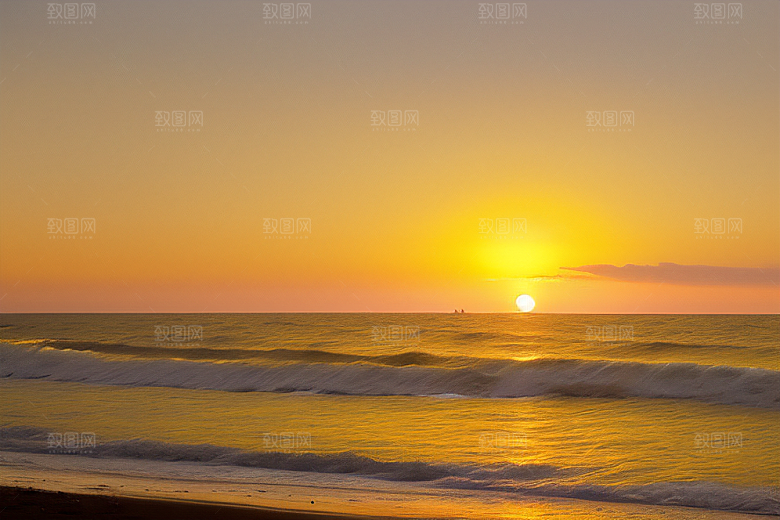 海边日出的海风轻拂